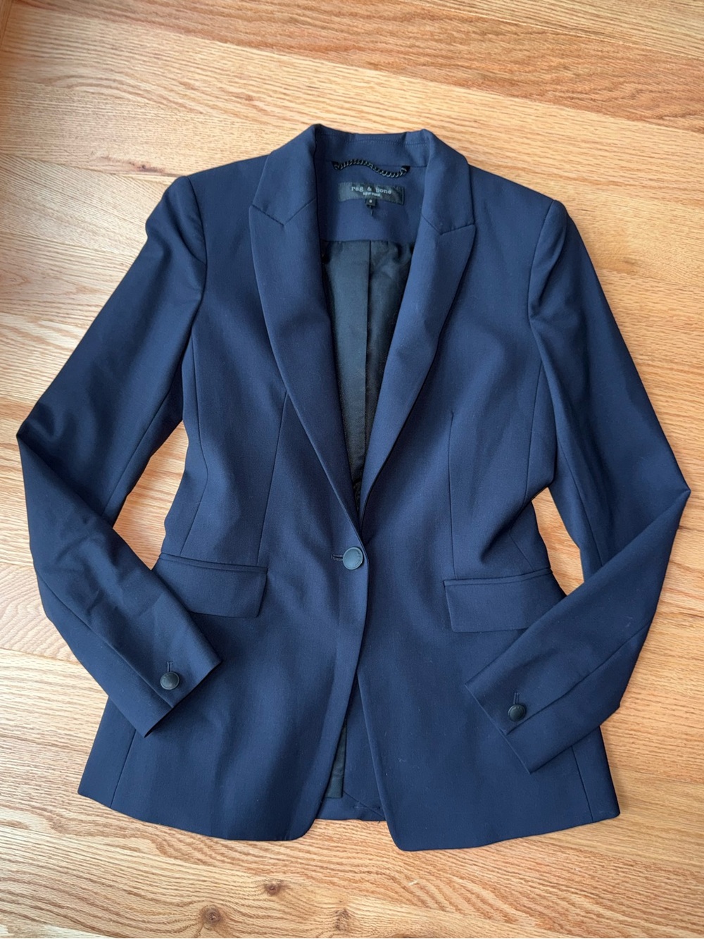 Rag & Bone Navy Wool One Button Tailored Blazer Jacket Women’s - Size 0
